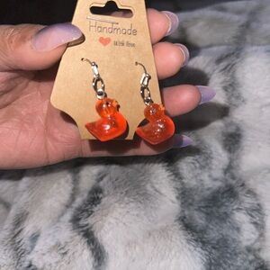 Rubber ducky earrings set, 2 pairs handmade